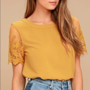 Lulus Embroidered Sleeve Top
